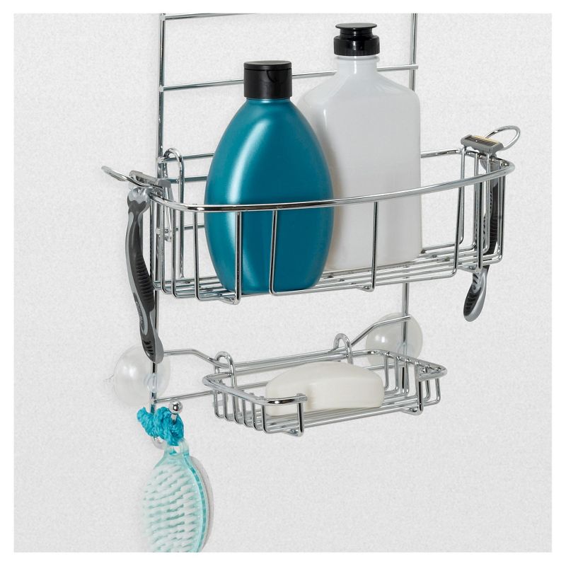 Zenna Home Over the Door Adjustable Rust-Resistant Shower Caddy - Chrome