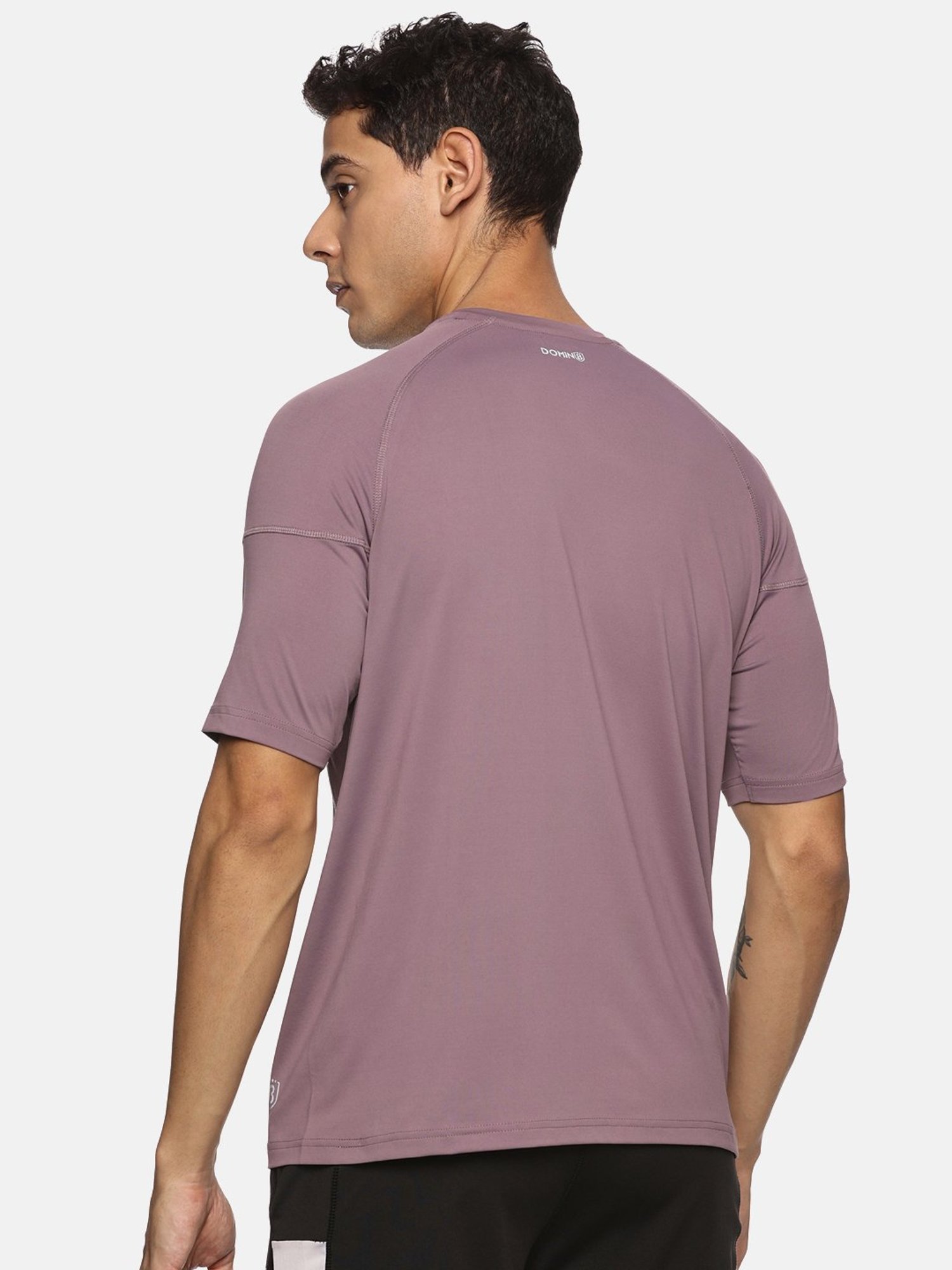 DOMIN8 Men Breathable Quick Dry Regular Fit Sports T-Shirt (Plum)