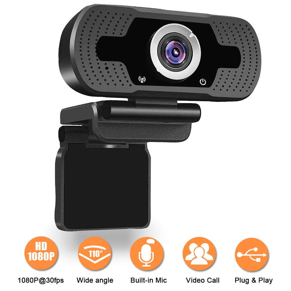 1080P Webcam, NP HD PC Webcam USB Mini Computer Camera Built-in Microphone - USB Web Camera for Live Streaming, Video Calling and Recording - Computer PC Desktop Laptop with 110&deg; Wide View Angle A-A1
