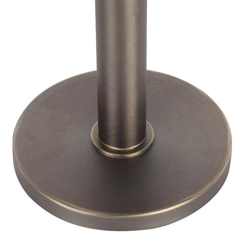 Trophy Industrial Floor Lamp with Gun Metal Linen Shade Black (Includes LED Light Bulb) - LumiSource