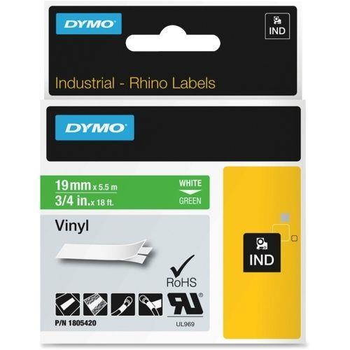 Dymo White on Green Color Coded Label