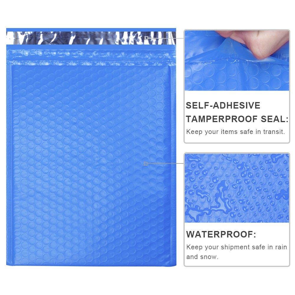 UCGOU #2 8.5x12 Blue Poly Bubble Mailers Padded Envelopes Self Seal Mailing Envelopes Pack of 25
