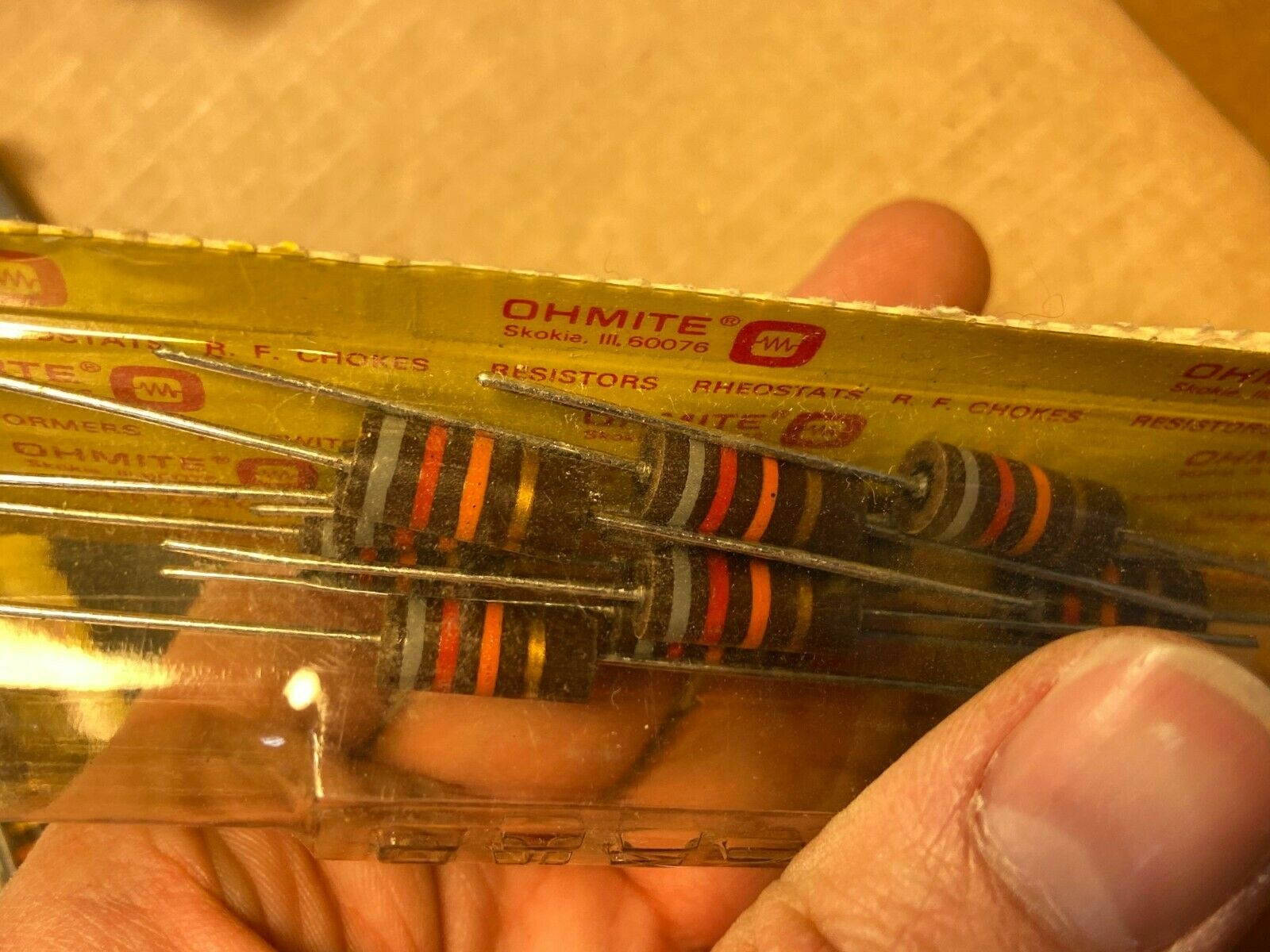 10 NOS Ohmite 82k ohm 2 watt 2W Carbon Comp Resistors 5% TESTED (sealed pkg)