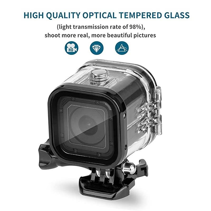 60m Dive Protective Housing Case for GoPro Hero 5 Session Hero 4 Session Hero Session High Transmission Waterproof Housing Case