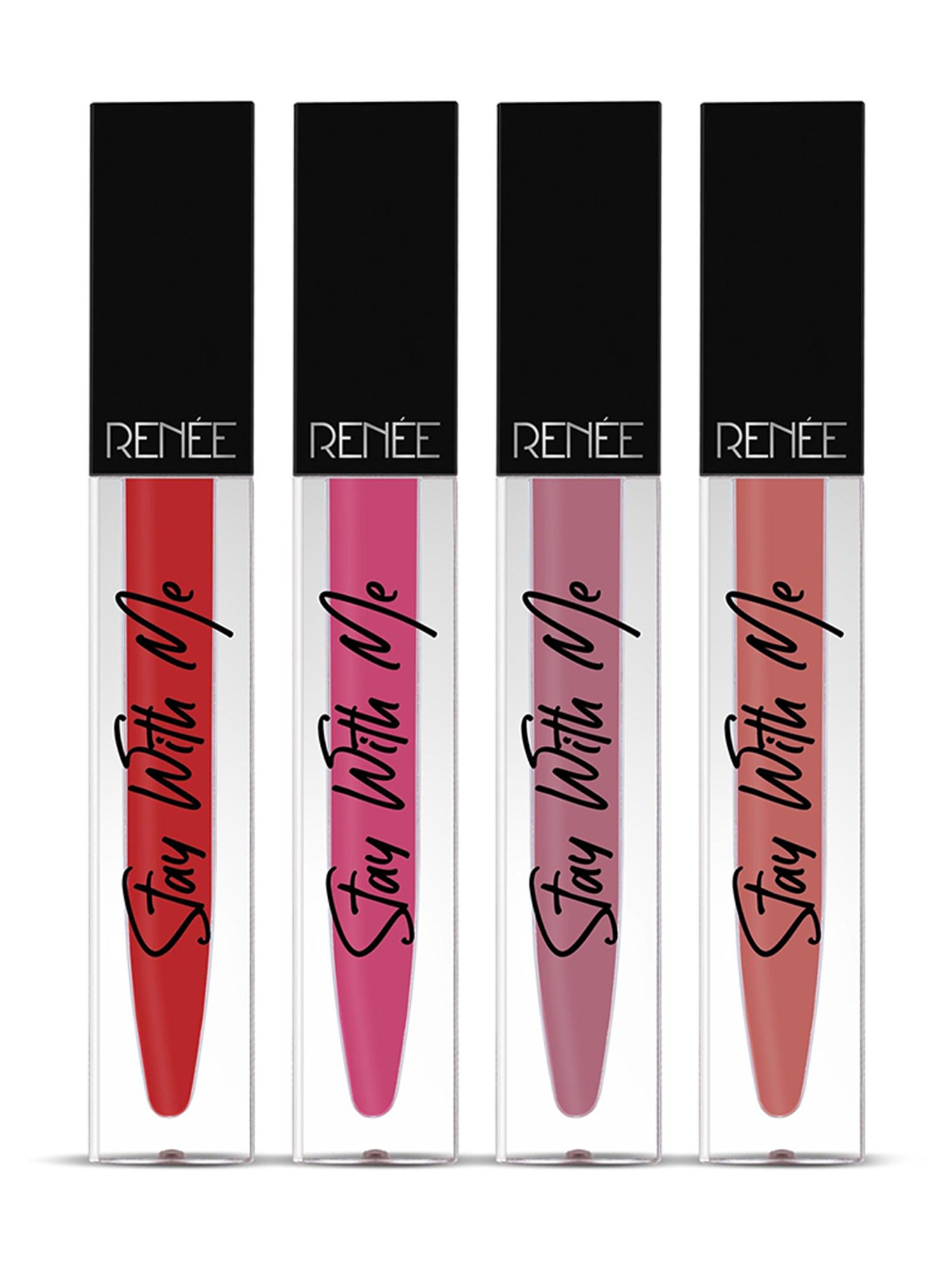 RENEE Stay With Me Matte Liquid Lip Color 01 - Set of 4