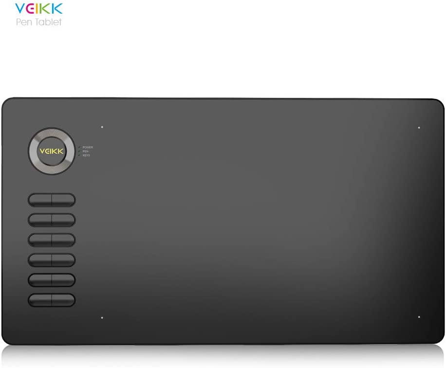 Graphics Drawing Tablet VEIKK A15 10x6 inch Graphic Pen Tablet with Battery-Free Passive Stylus and 12 Shortcut Keys