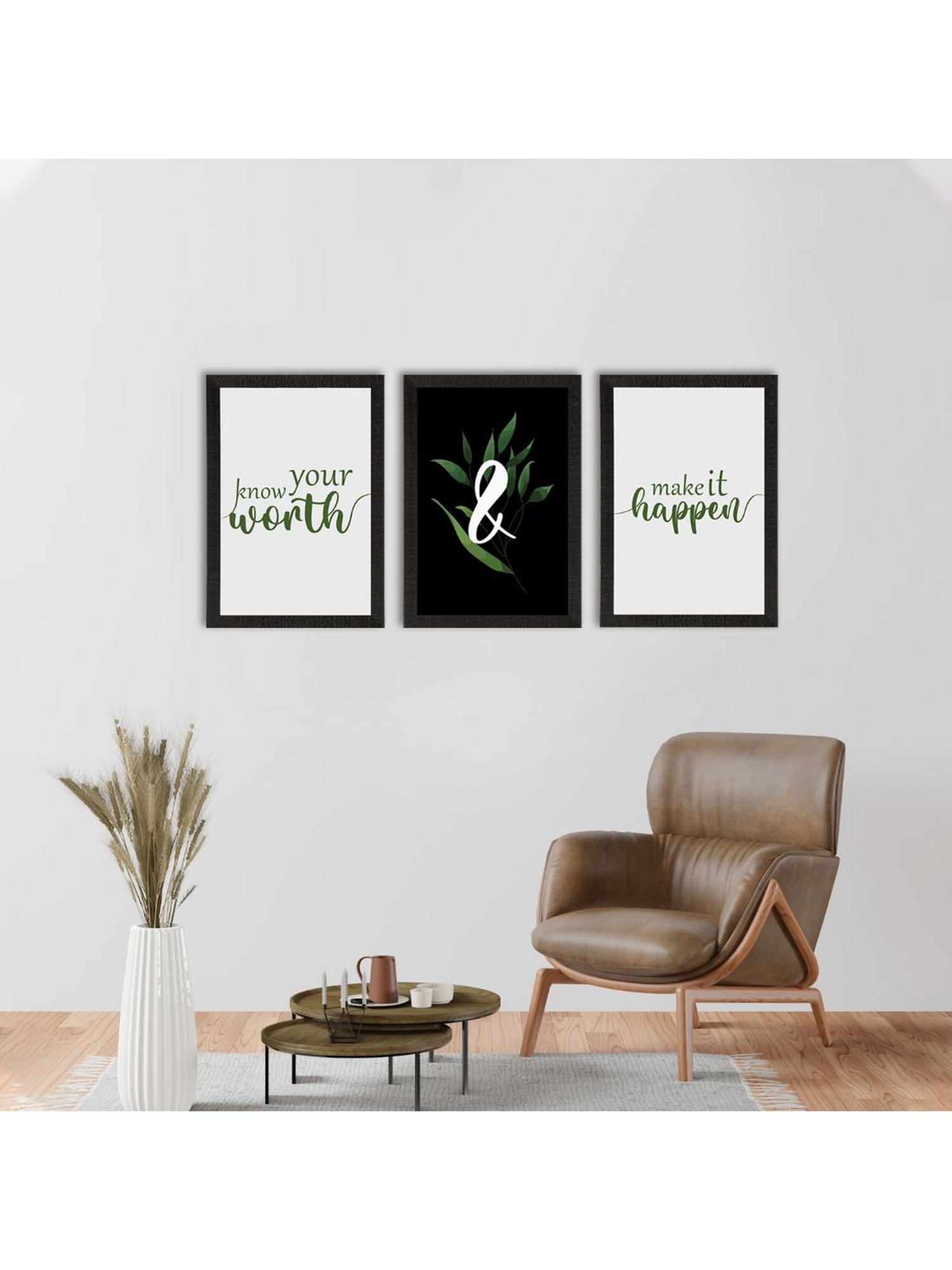 eCraftIndia 'Know your worth' Motivational Quote Satin Matt Texture UV Art Painting