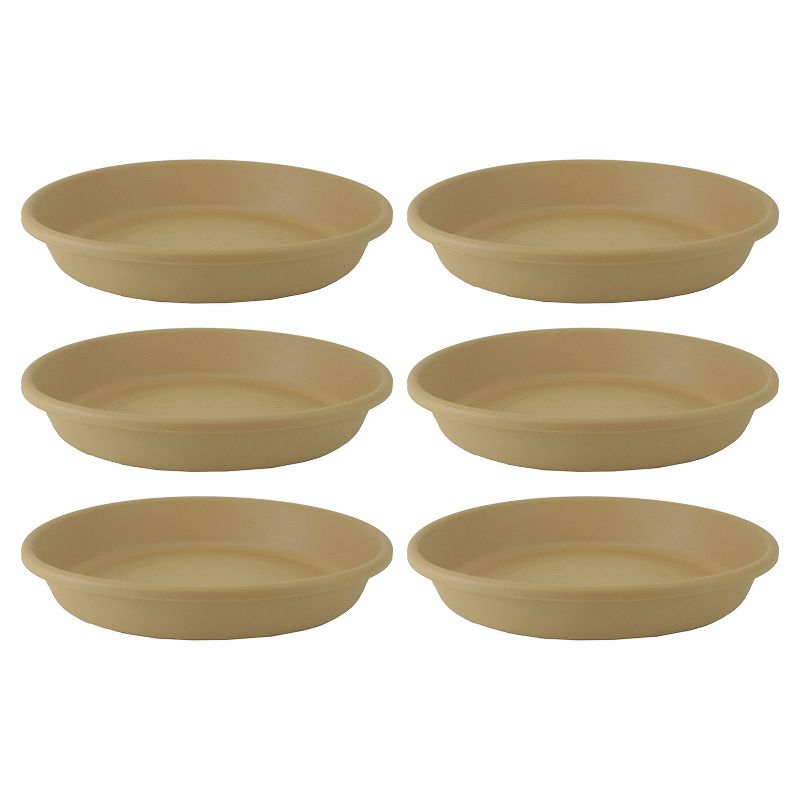 HC Companies Classic 24 Inch Round Flower Pot Plant Saucer, Sandstone (6 Pack)