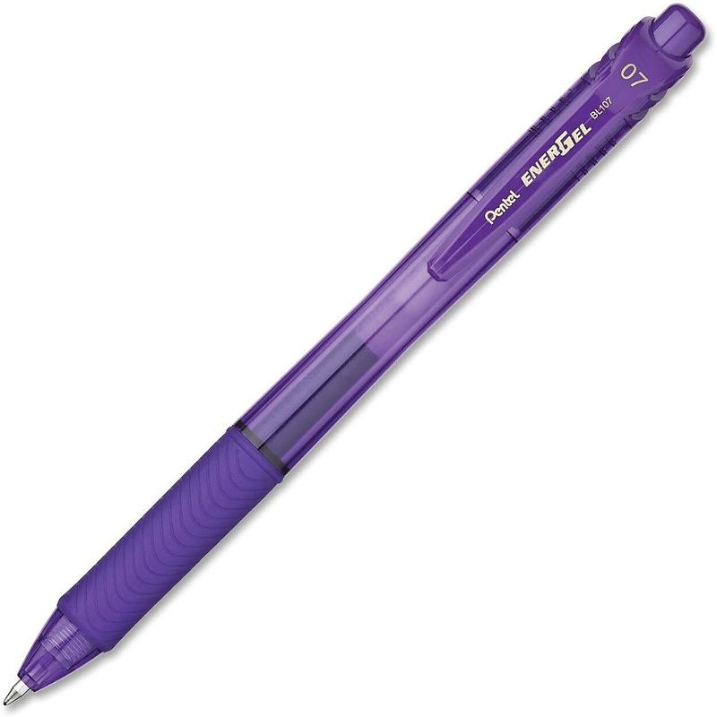 Pentel EnerGel-X Retractable Roller Gel Pen .7mm Violet Barrel/Ink Dozen BL107V