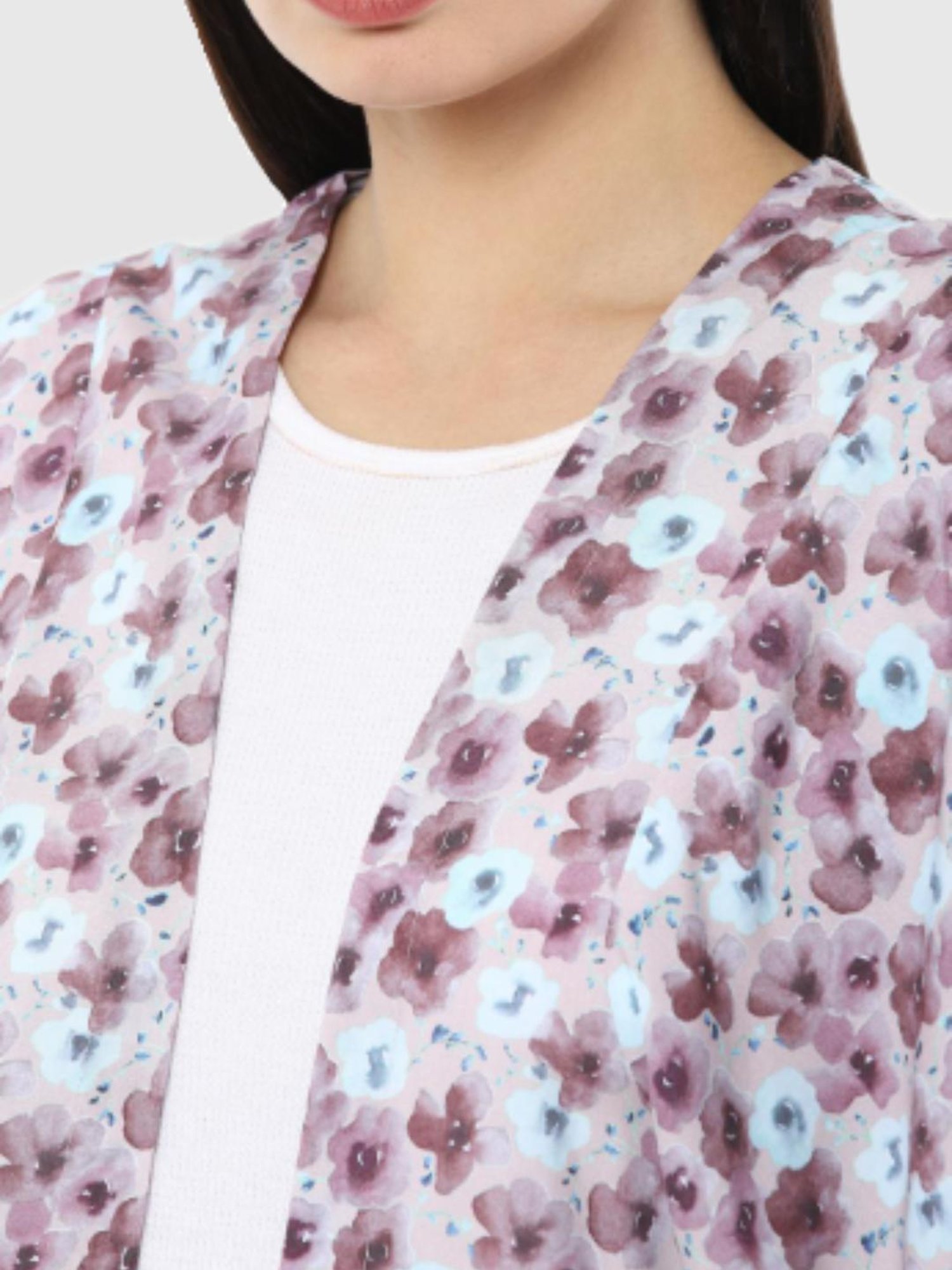 Van Heusen Lavender Floral Print Shrug