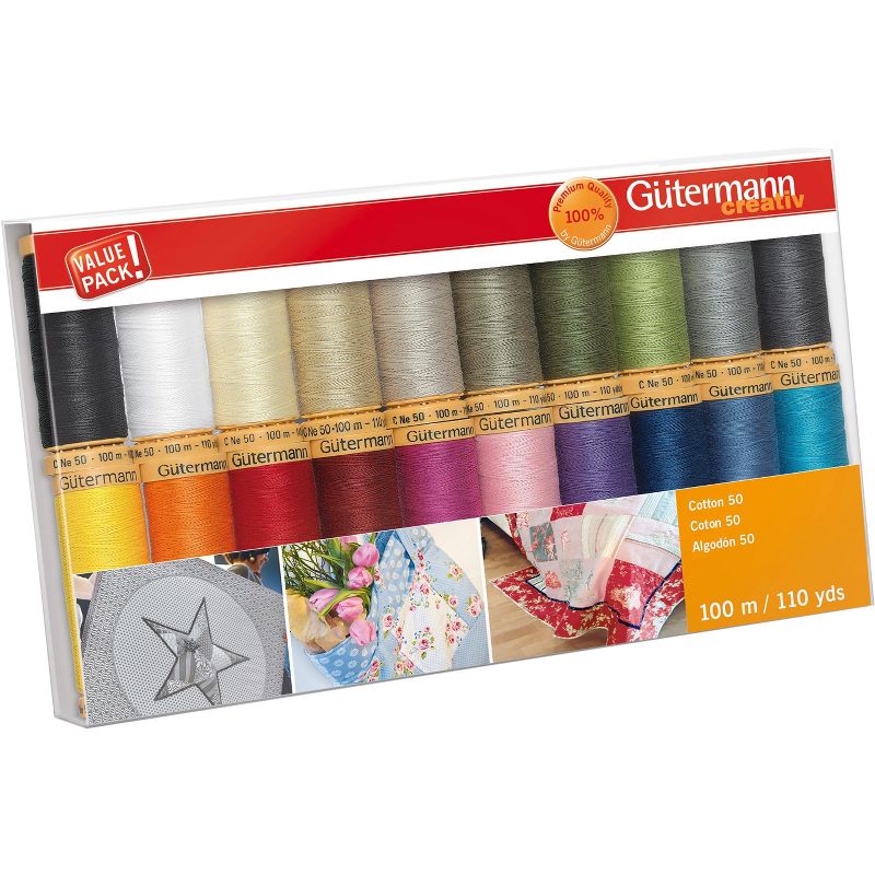 Gutermann Cotton 50 Thread Set - 20 Spools-Basics