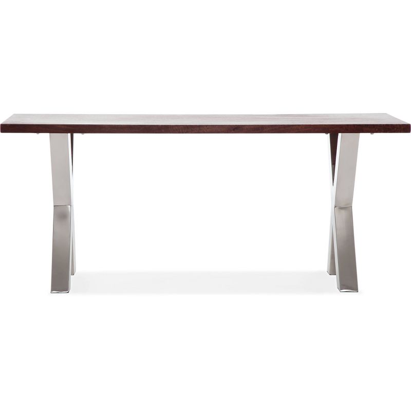 Hamilton Wood and Metal Bench Dark Walnut Brown - Finch