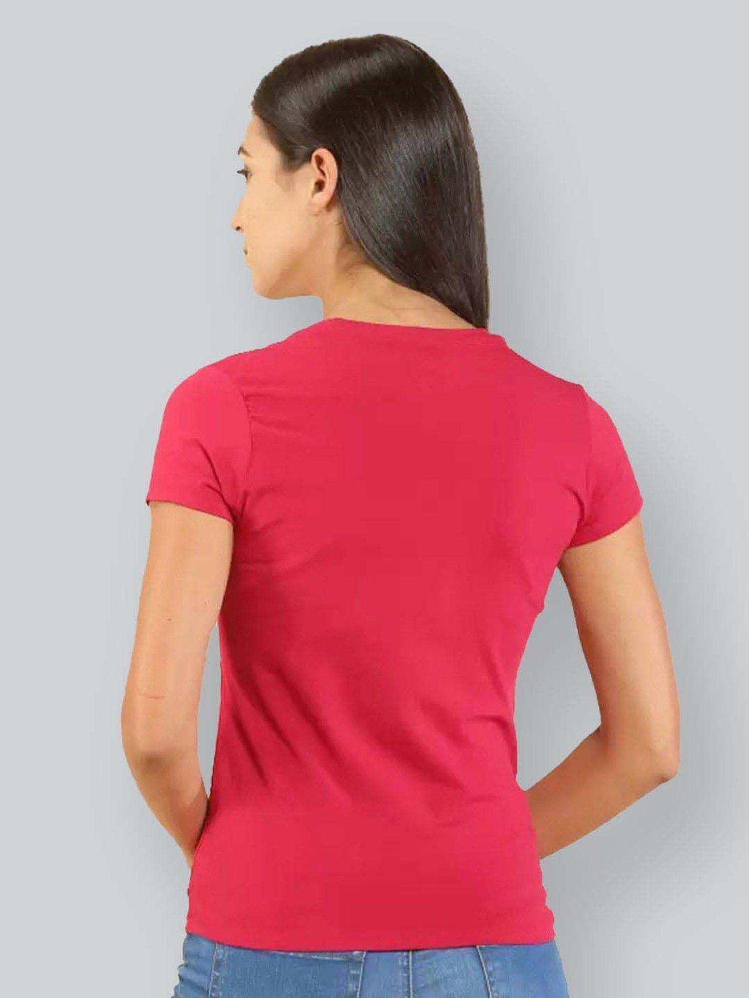 Lyra Pink Cotton Printed T-Shirt