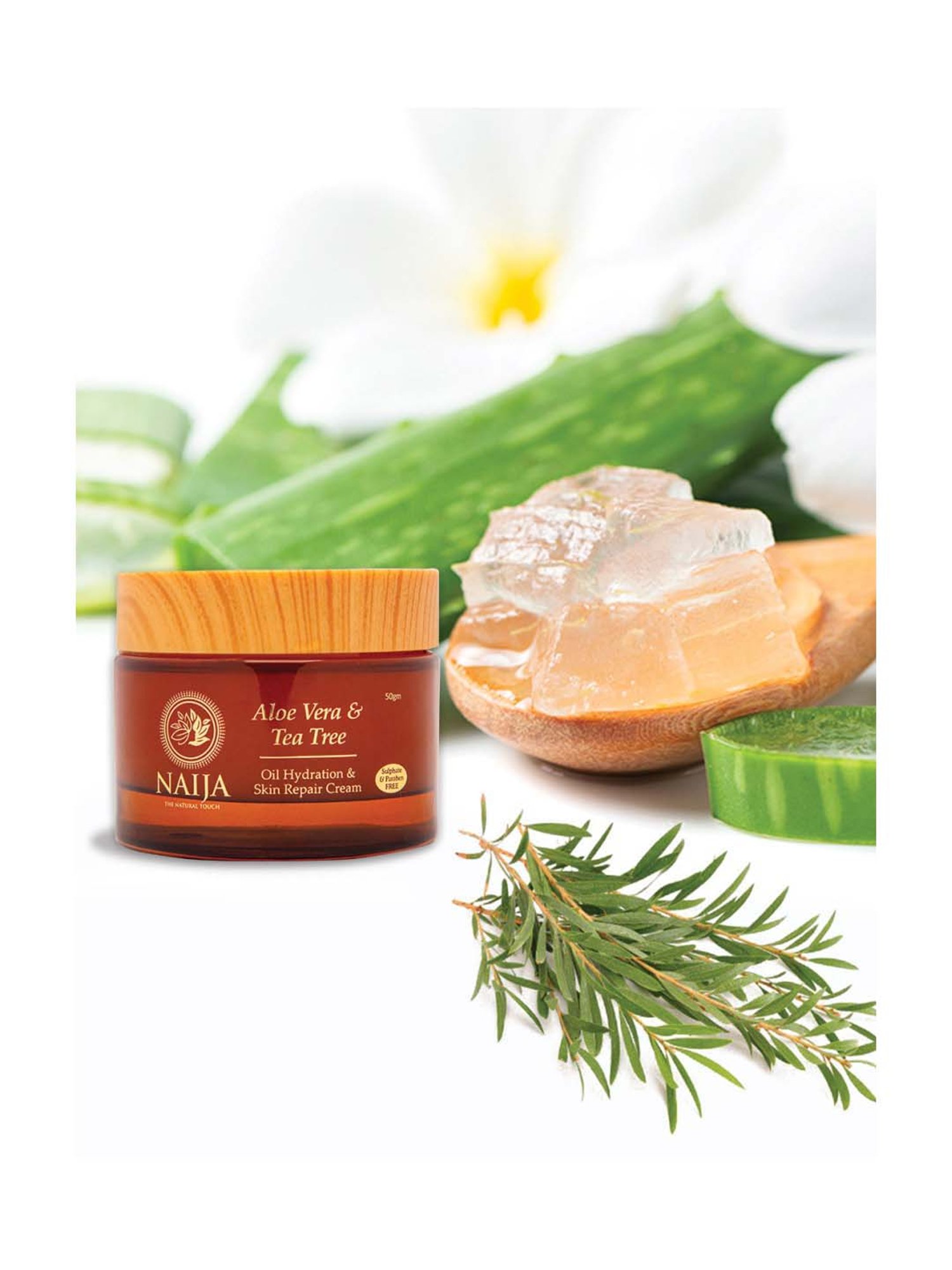 NAIJA Aloe Vera-Tea Tree Oil Hydration and Skin Repair Cream - 50 gm