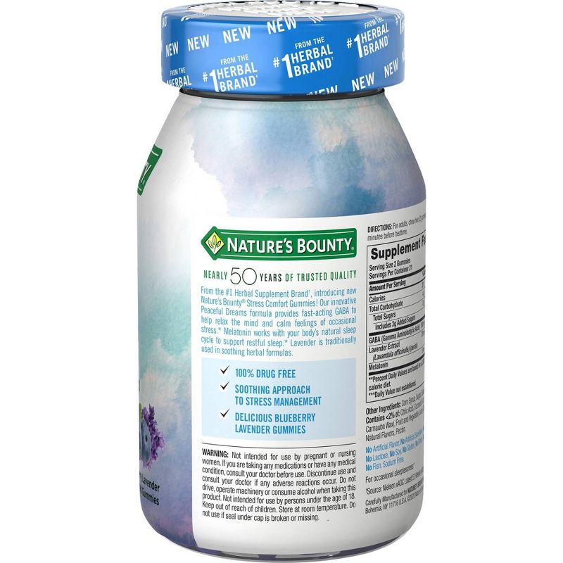Nature's Bounty Stress Comfort Peaceful Dreams - Blueberry Lavender - 42ct