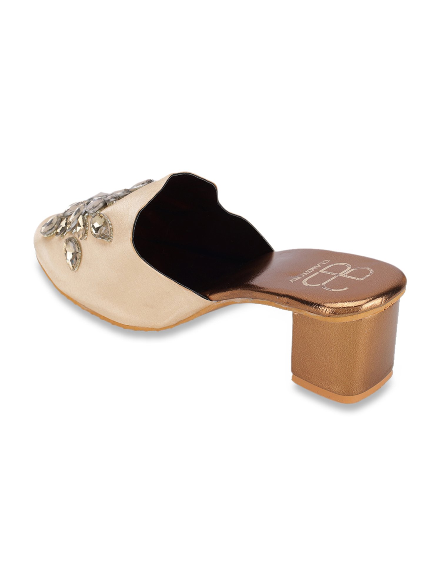 Glam Story Women's Masakali Beige Mule Shoes