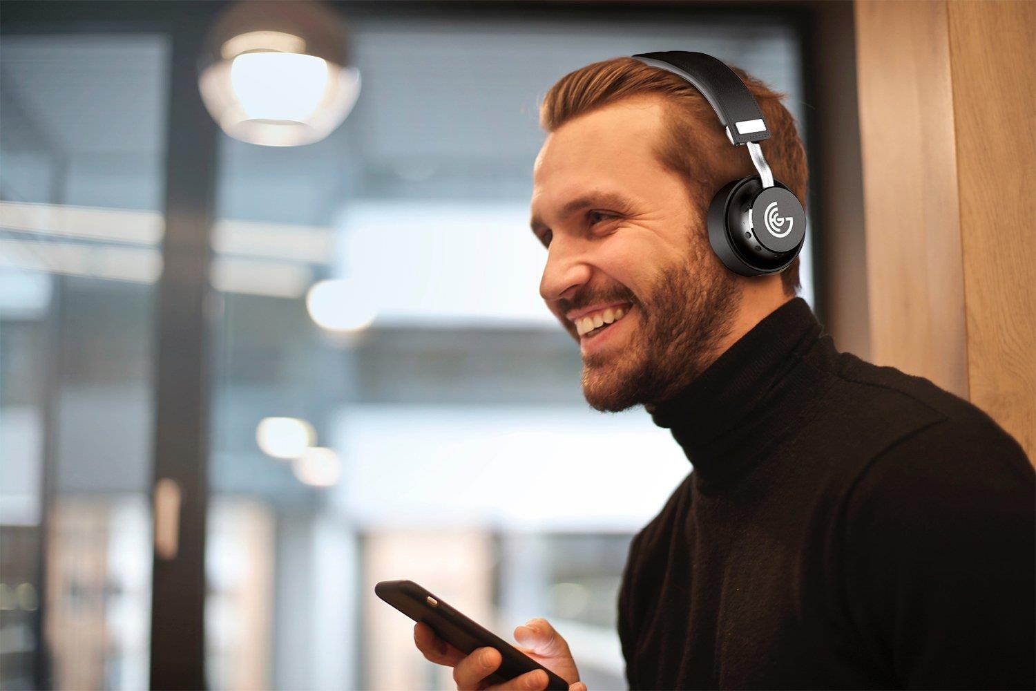 GEG Bluetooth Headphones Rotatable Wireless on Ear Headphone with Powerful Bass,Aptx Audio Technology,Stereo Sound,21Hours Play time for Android IPad iPod iPhone Windows Phone BlackBerry