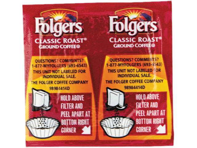 Folgers 06930 Coffee, Classic Roast Regular, .9 oz. Pack, 42/Carton