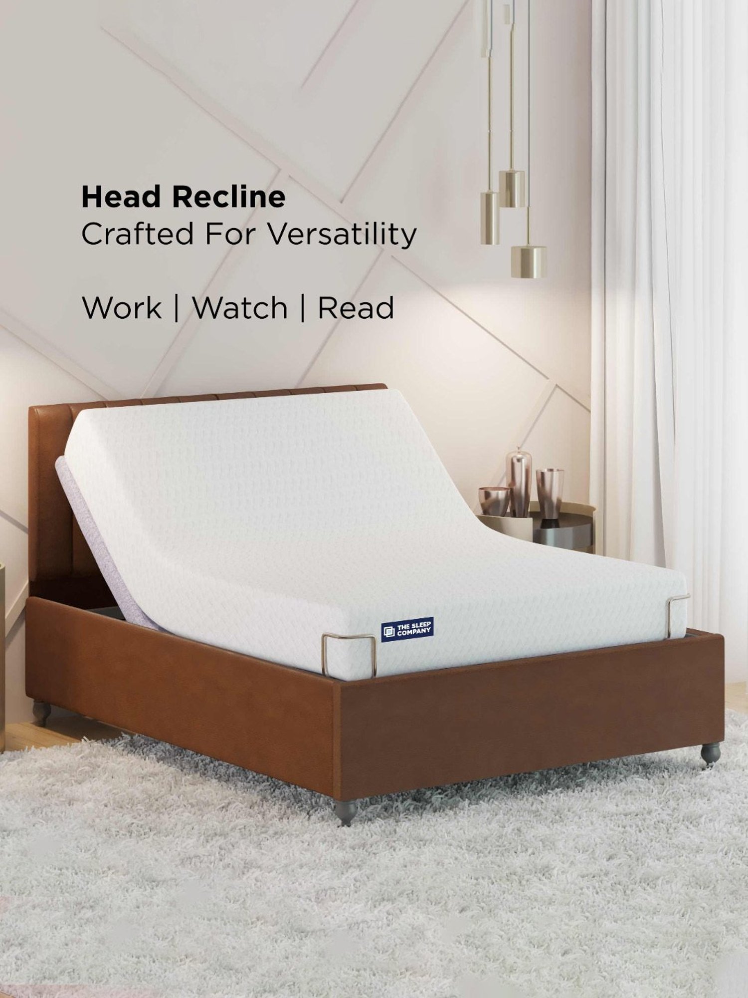 Duroflex Plush Brown Sheesham Wood Queen Bed in Honey Finish