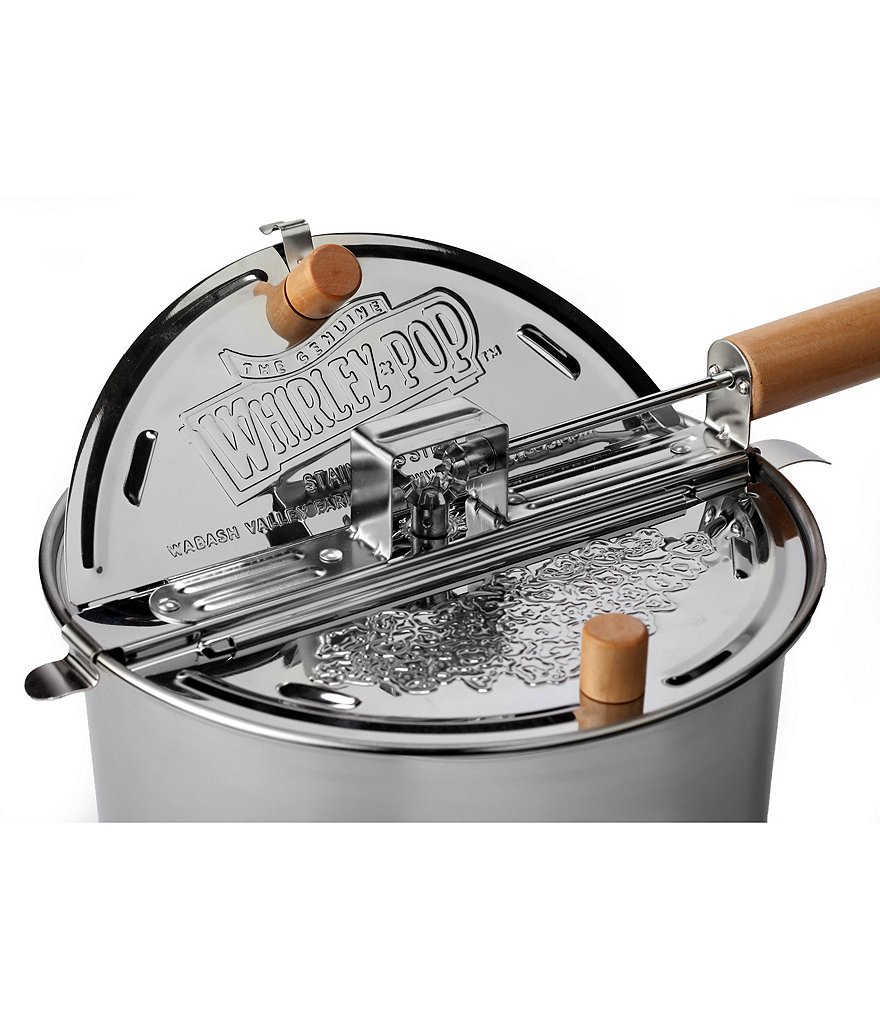 Wabash Valley Farms Stainless Steel Whirley Pop with Movie Clapboard Gift Set and Popcorn Buckets