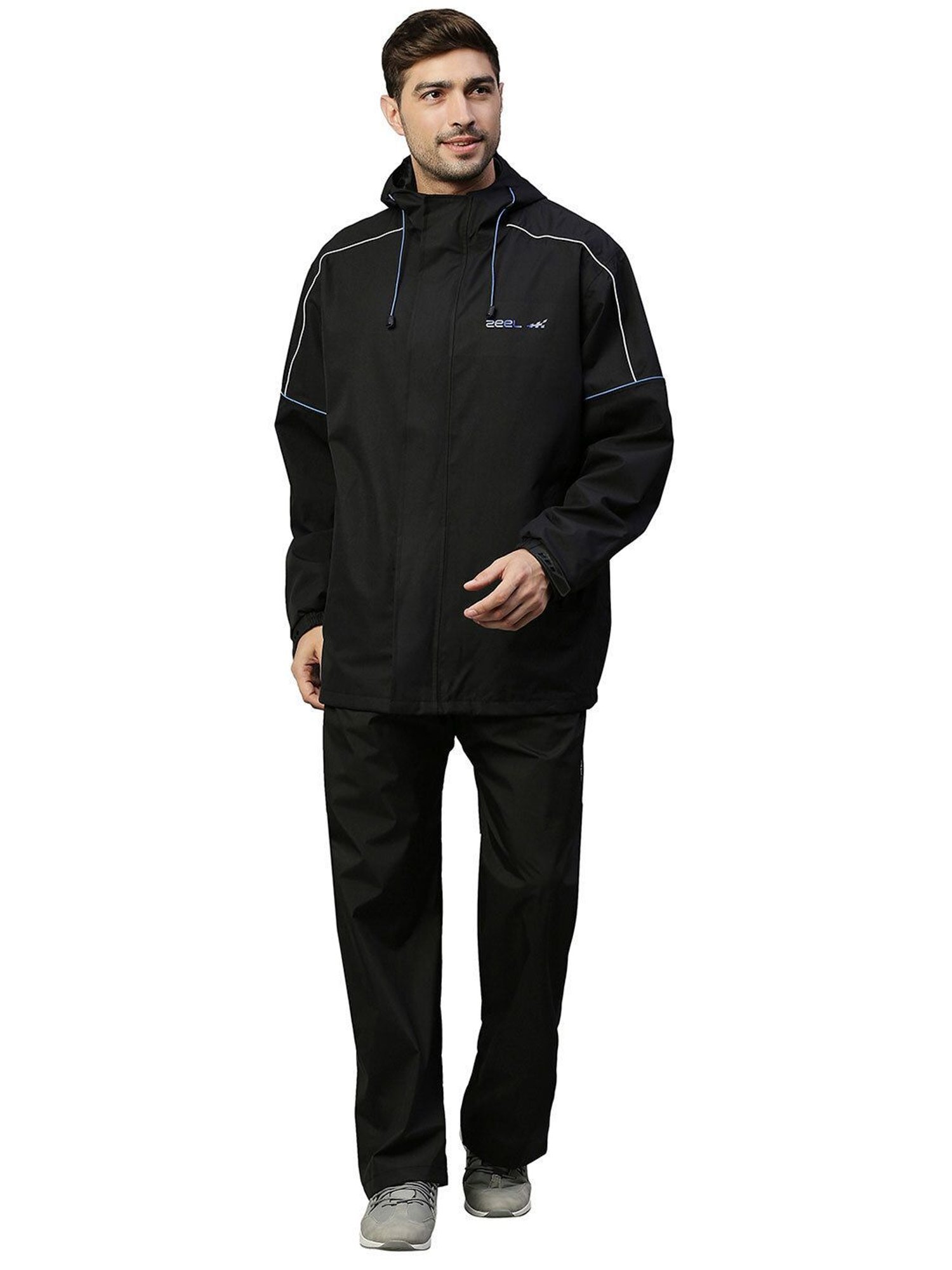 Zeel Black Regular Fit Raincoat Set
