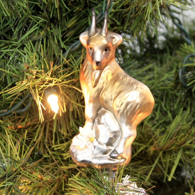 Inge Glas 4.5" Chamois Clip-On Ornament Christmas Mountains  -  Tree Ornaments