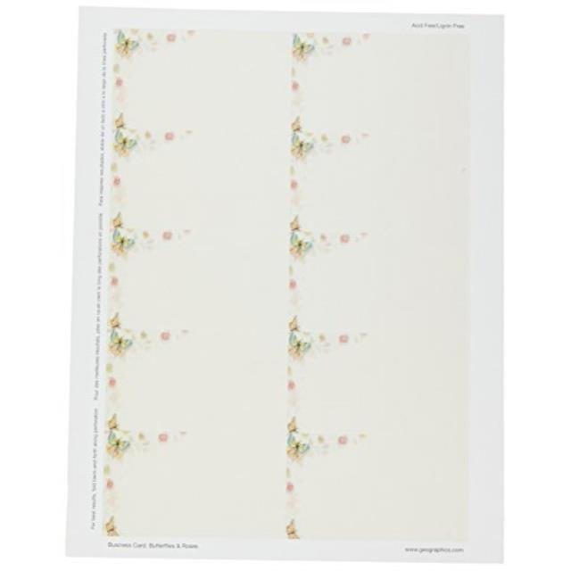 butterflies and roses business cards, 2"x3.5", 250/pk