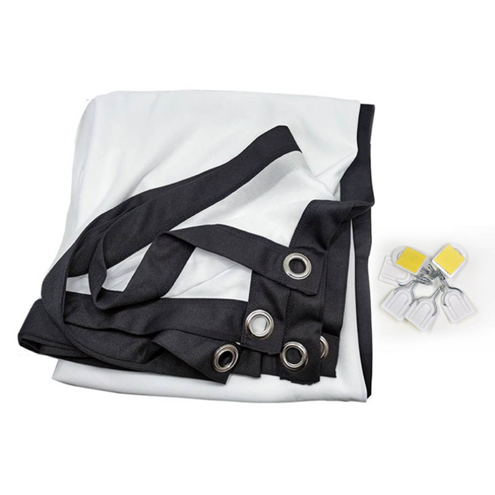 Foldable No Crease Soft Projector Screen Holes Hanging Portable Home Movie Meeting Screen (100inch 4:3)