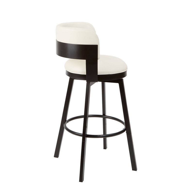 Everett Adjustable Mod Wrap Back Barstool White - Silverwood