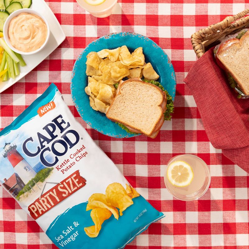 Cape Cod Sea Salt & Vinegar Party Size Potato Chips - 14oz