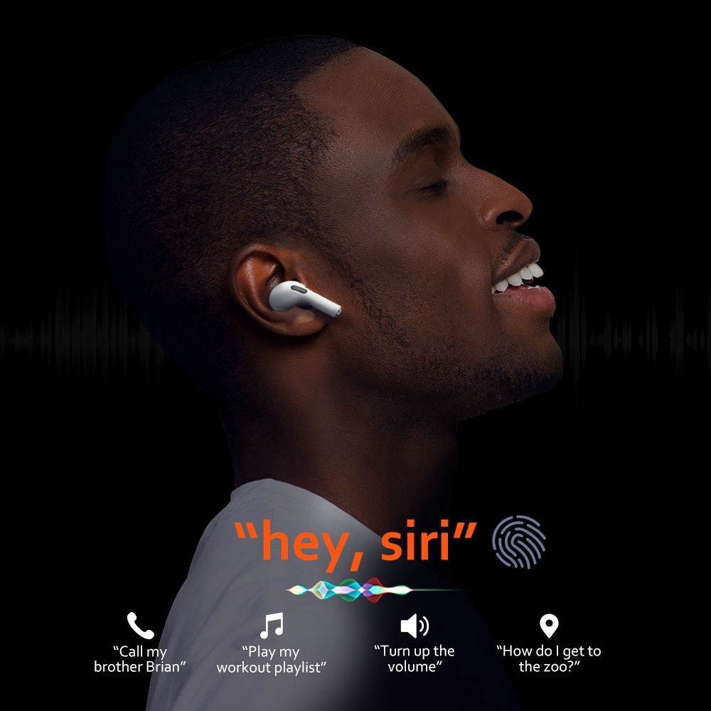 Wireless Audio Headphones for Apple Airpods iOS, Samsung and Android Other Phones, Wireless Charging Case, TWS Pro, Bluetooth