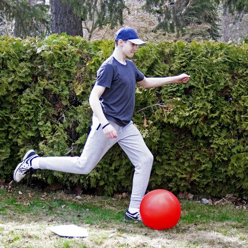 JumpOff Jo Kickball Set - Includes Large, Oversized Kickball, Bases, Ball Pump & 2 Needles