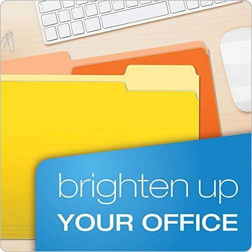 Two Tone Color File Folders Letter Size 1 3 Cut Assorted Colors 100 per Box