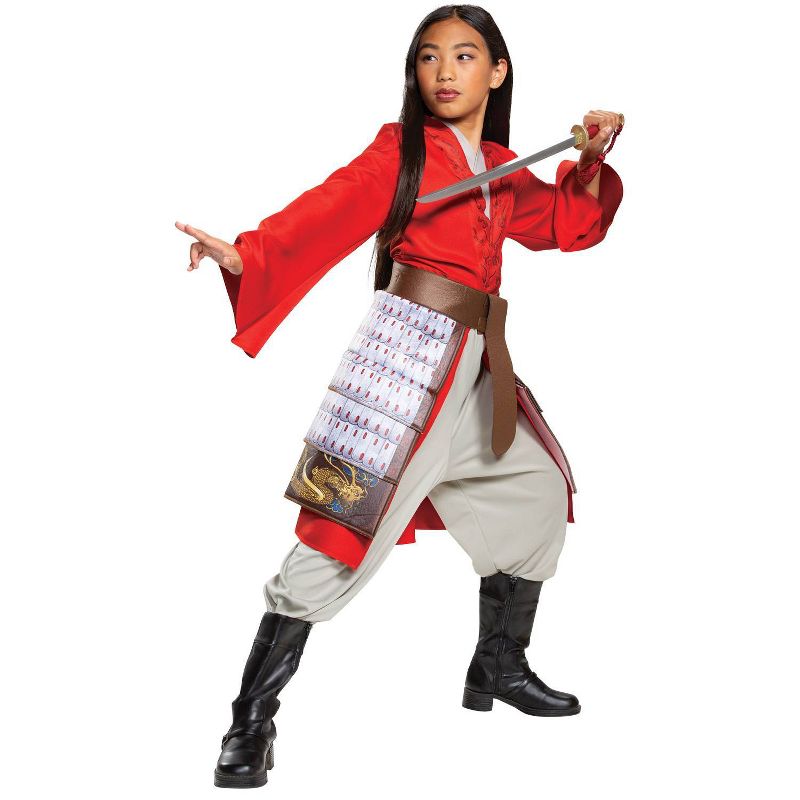 Kids' Mulan Hero Red Dress Deluxe Halloween Costume (4-6)