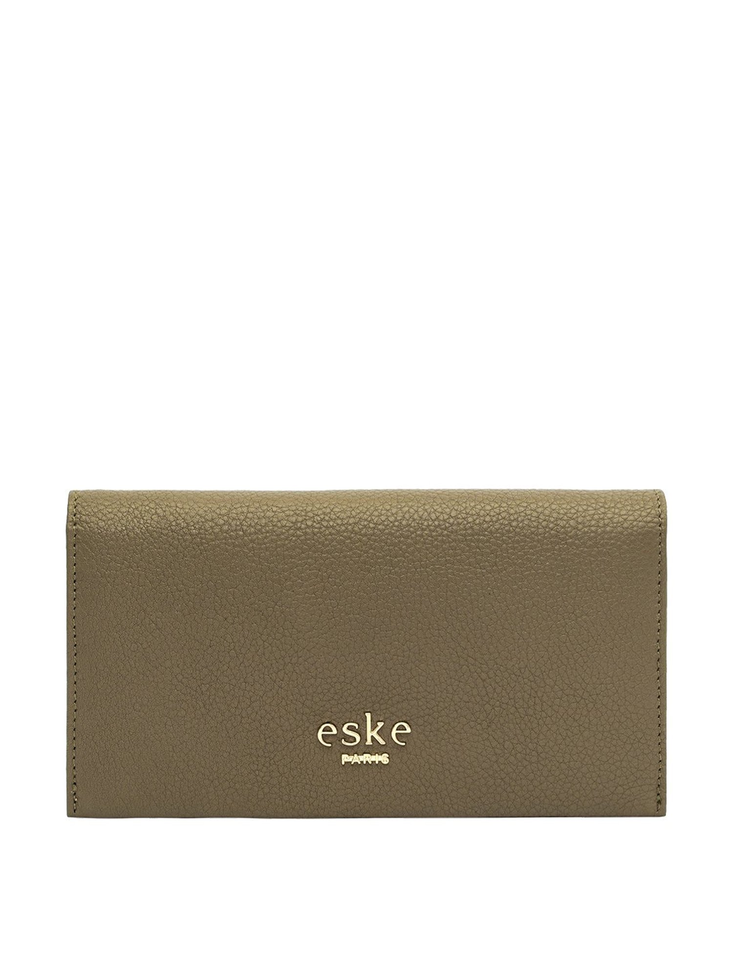 Eske Kale Olive Green Leather Bi-Fold Wallet For Women