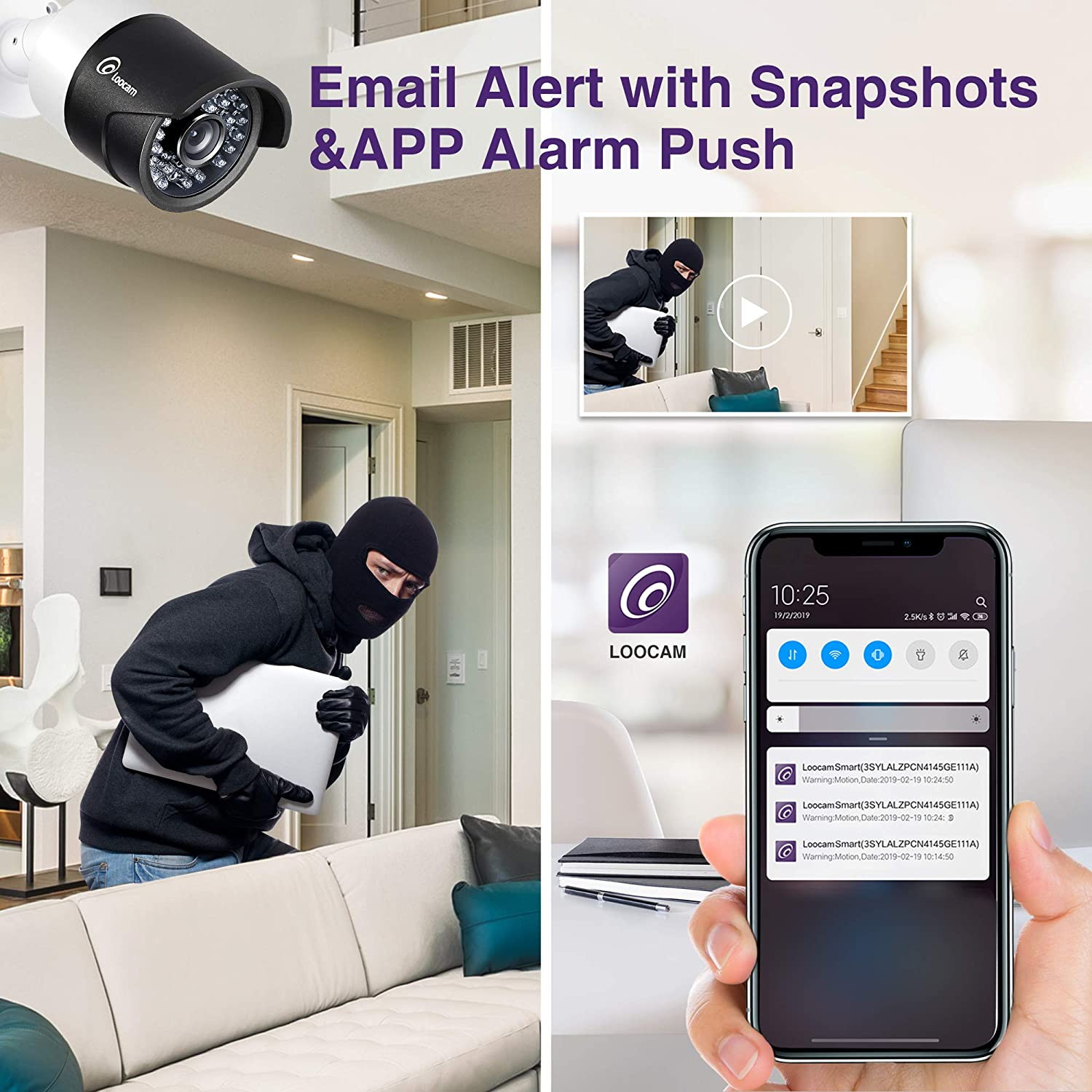 Loocam 16 Channel Security Camera System for Home, 1080p 16 Channel DVR Recorder with (16) 1080p Night Vision Weatherproof Surveillance CCTV Camera Outdoor and Indoor (2TB Hard Drive Built-in)