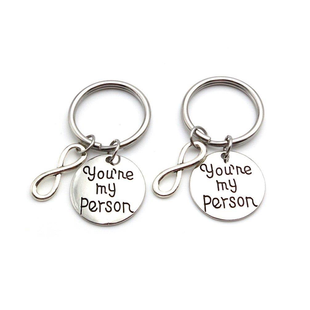 2pc Infinity You Are My Person Keychain Best Friend Key Chain