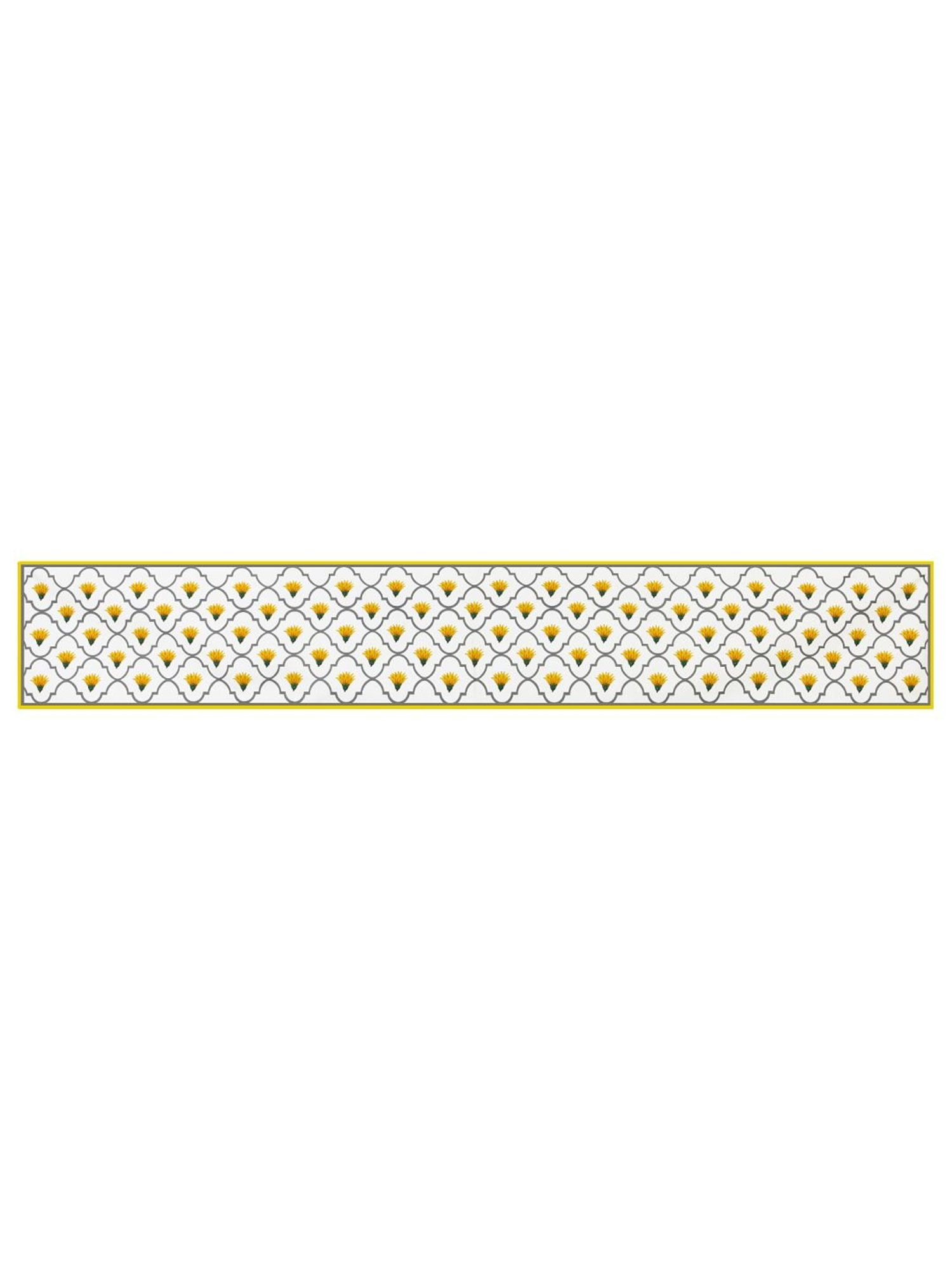 SEJ by Nisha Gupta White & Yellow Table Runner - Set of 1