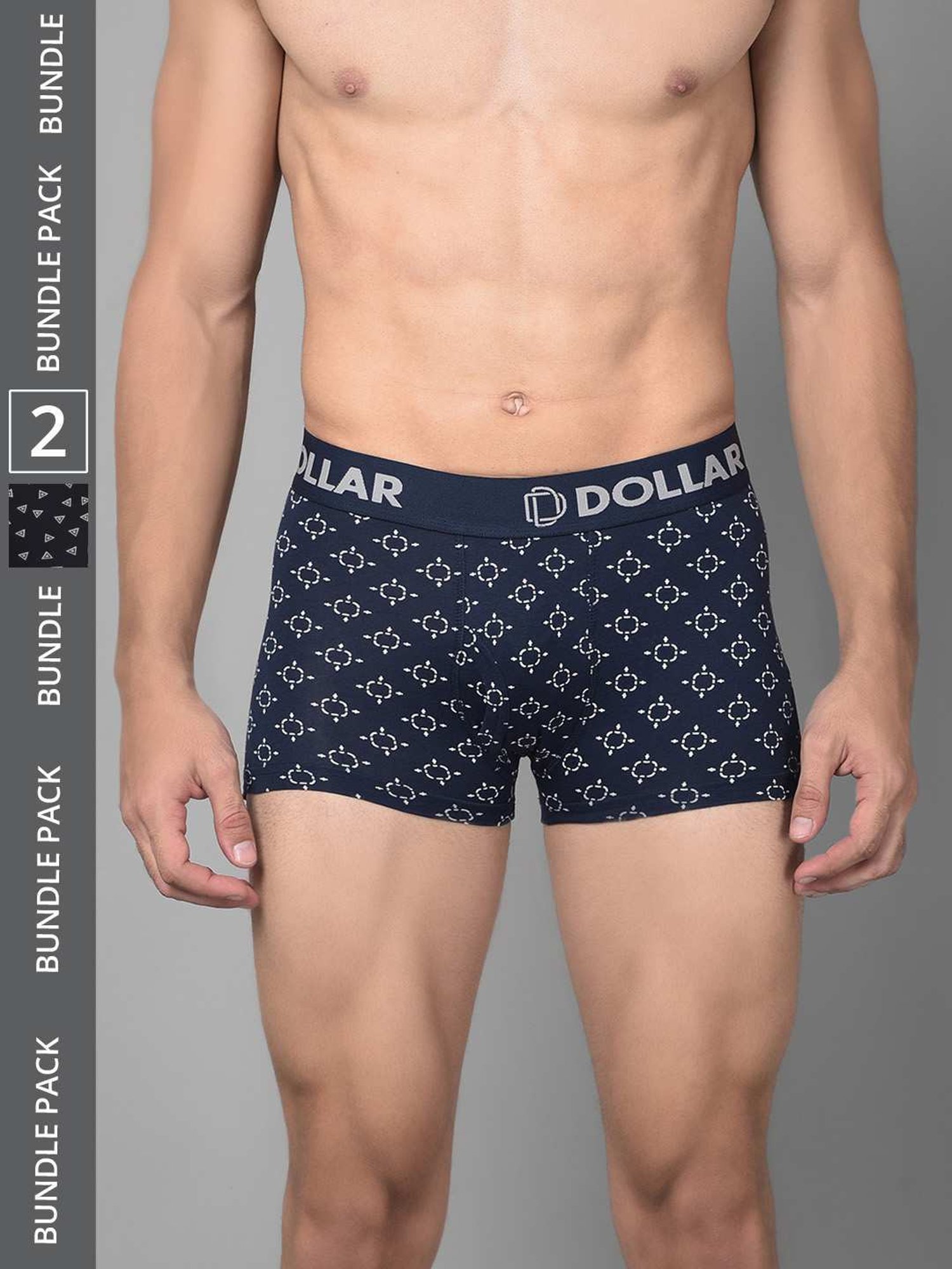 Dollar Bigboss Assorted Cotton Regular Fit Printed Trunks - Pack Of 2