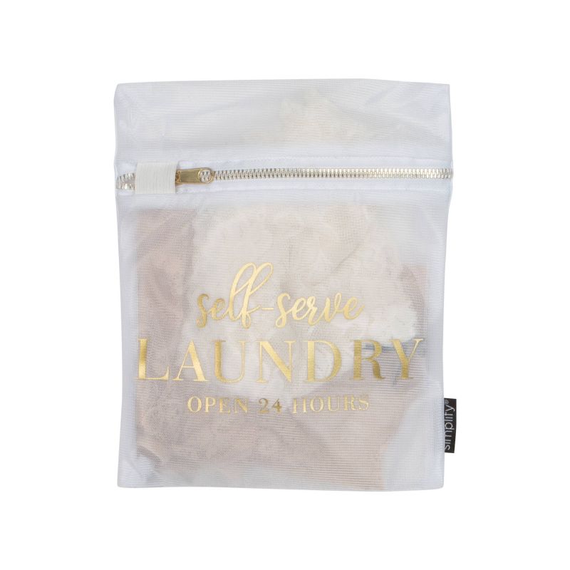 Simplify 3pc Mesh Wash Bag Set Gold Print