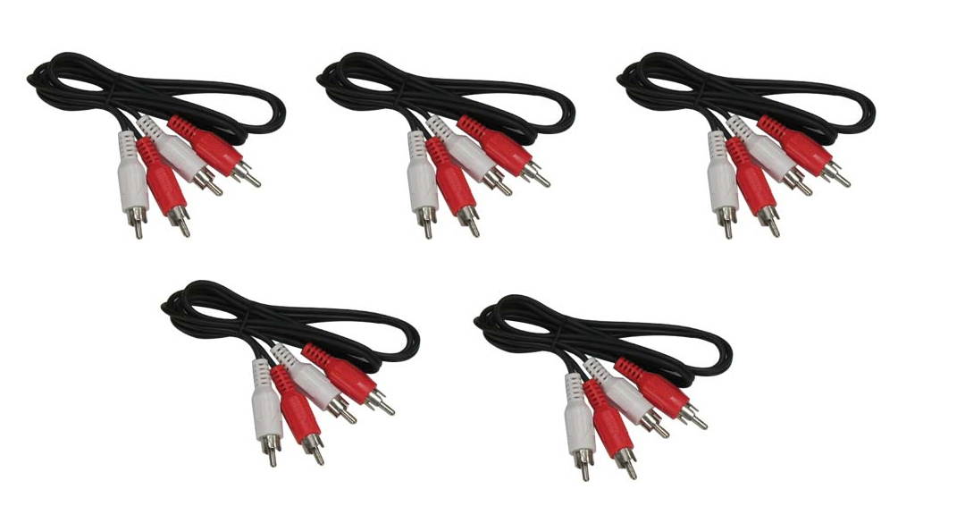 Smart Security Club pack of 5 audio cables, 3ft RCA