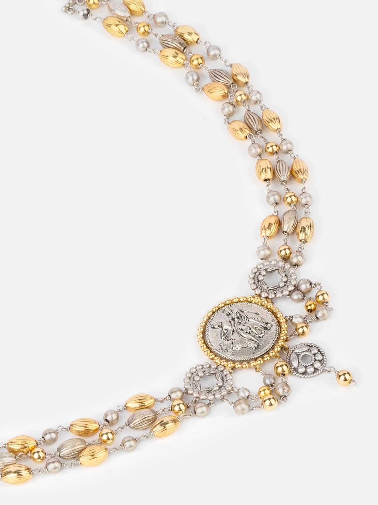 Shaya 92.5 Sterling Silver Dampati Coin Matha Patti Headpiece for Women