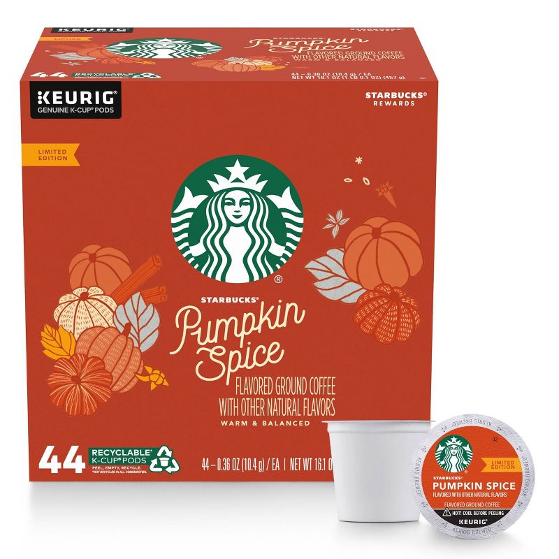 Starbucks Pumpkin Spice Medium Roast Coffee - Keurig K-Cup Pods - 44ct