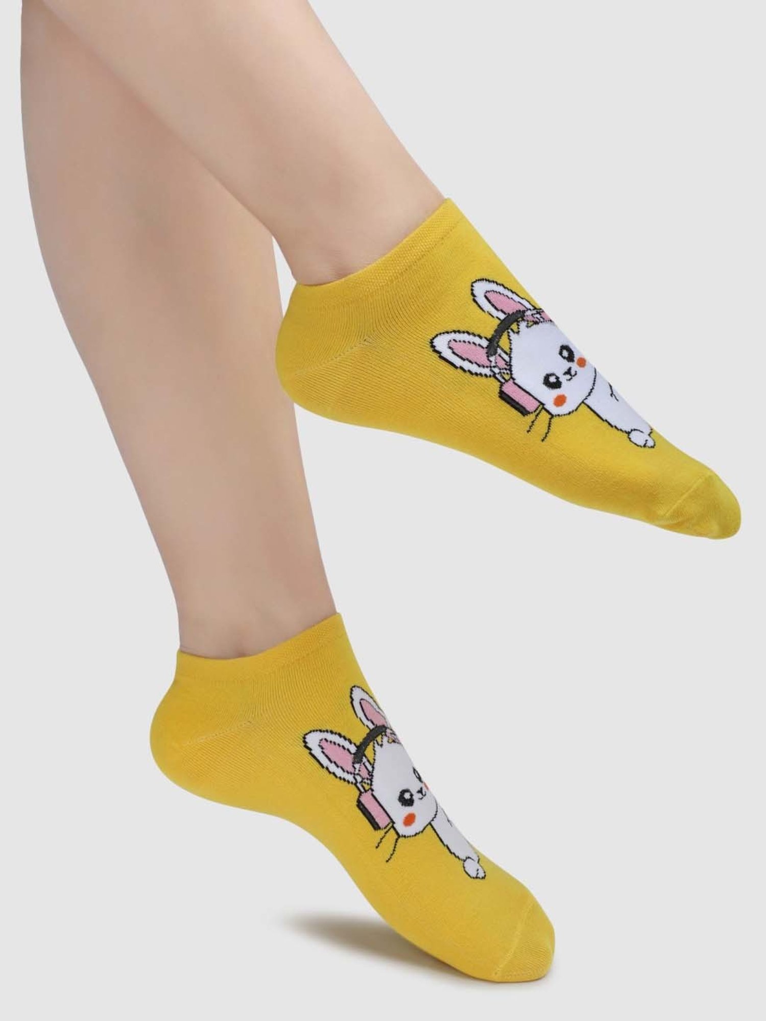 NEXT2SKIN Blue & Yellow Cotton Sneaker Socks - Pack Of 3