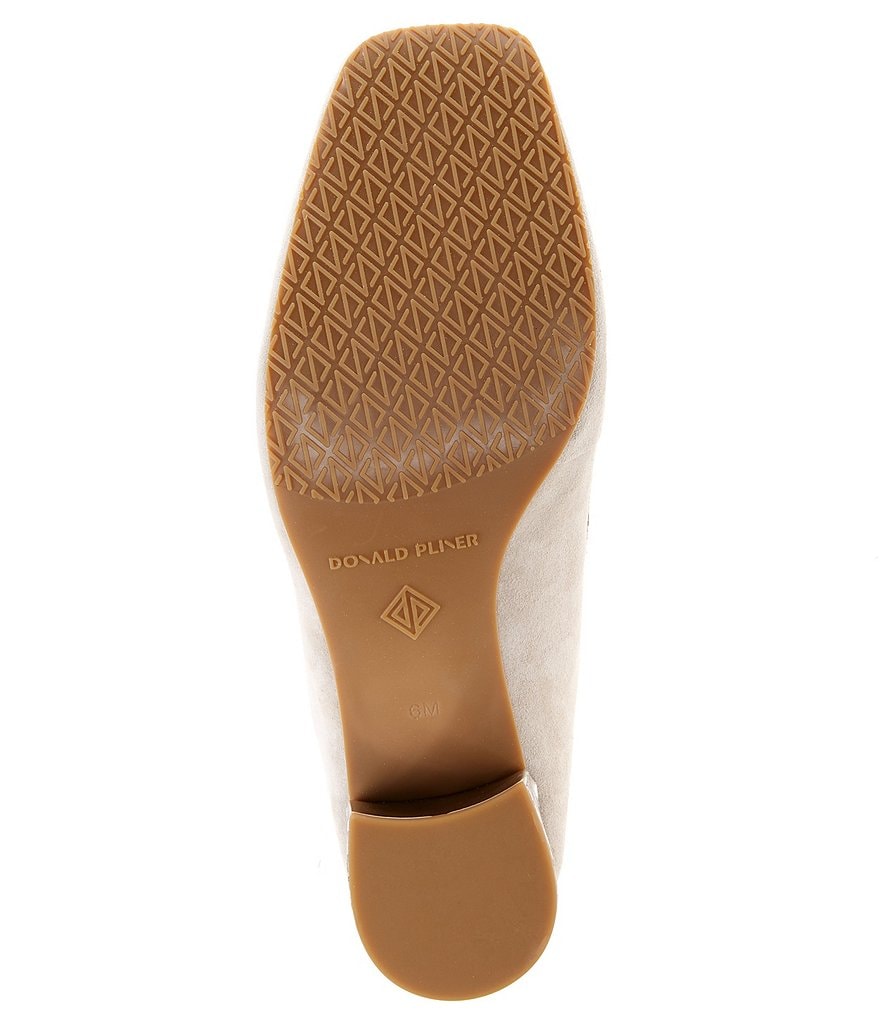 Donald Pliner Caape Suede Croco Print Chain Strap Mules