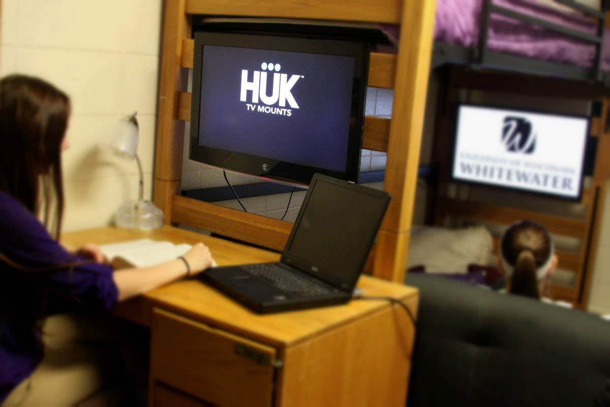 HUK TV Mounts Midsize TV Hanger Bracket for 24-49 Inch Flat Panel Screen TV VESA 75 mm/100 mm/200 mm, All Weather, Light Weight