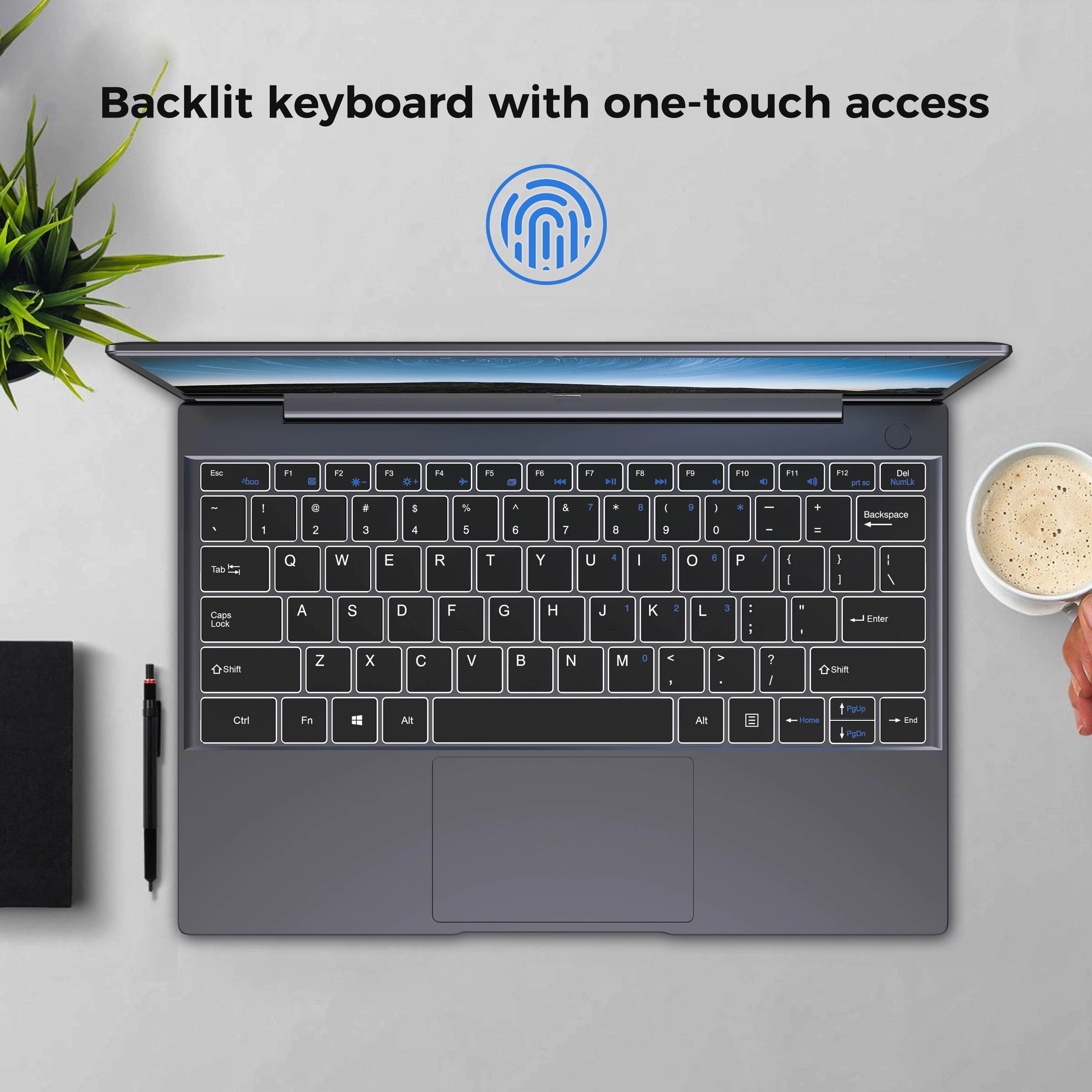 Tour Pro Laptop Touchscreen Notebook 8GB DDR3 Tablet 2K IPS Screen Laptop PC Backlit Keyboard Notebook Fingerprint