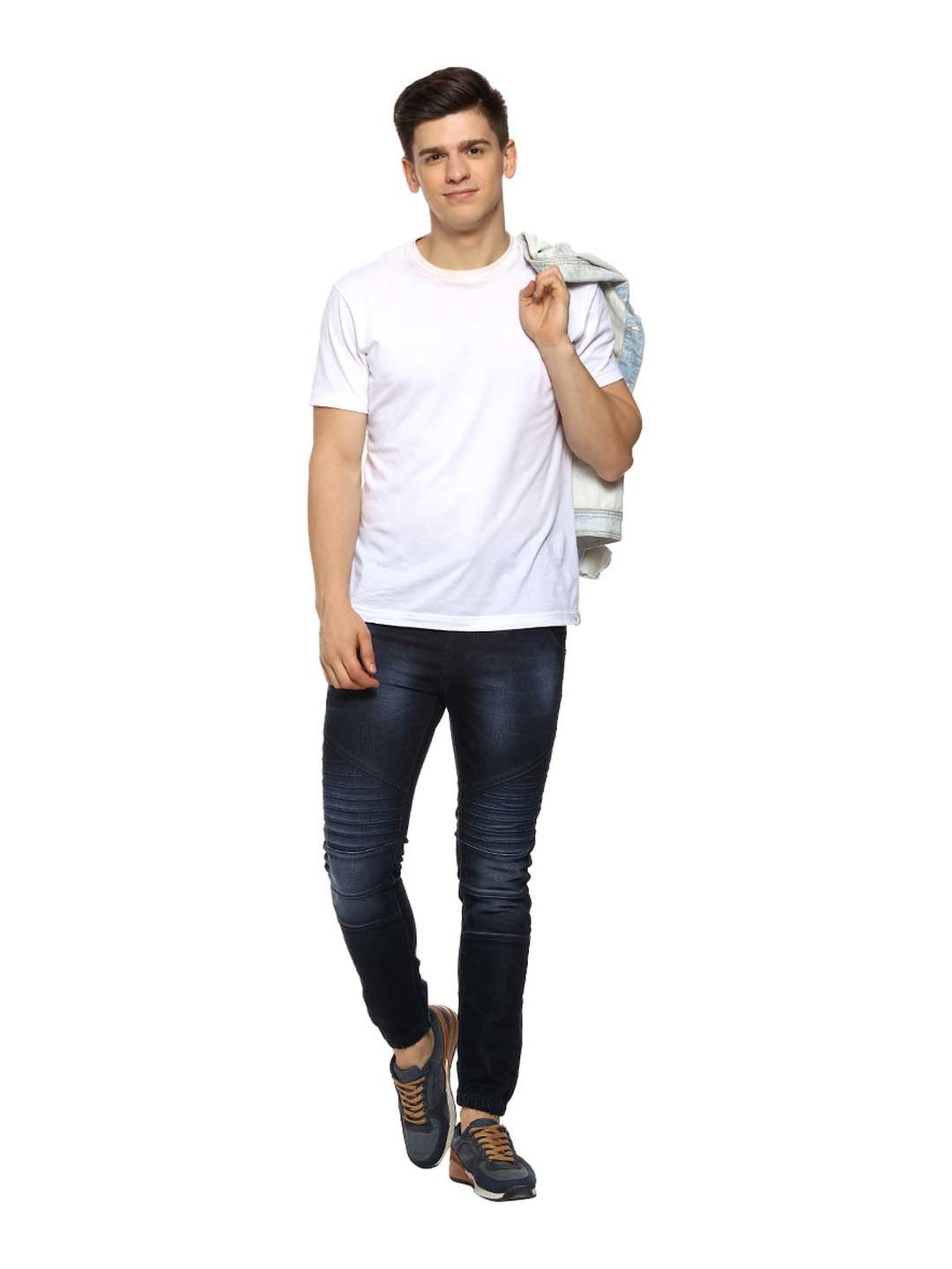 Campus Sutra Navy Slim Fit Joggers