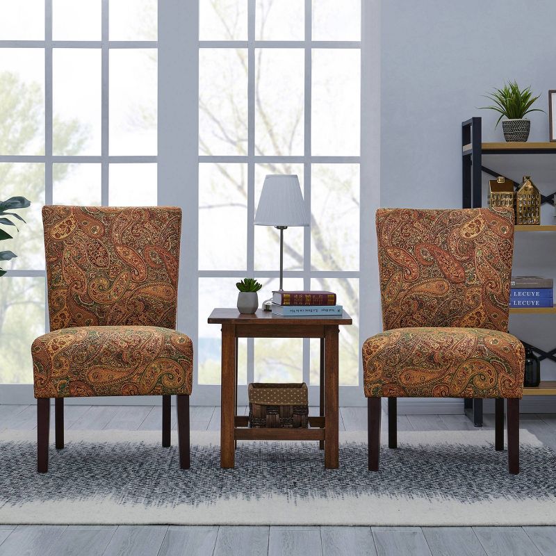 2pk Dennis Armless Chairs Paisley - Handy Living