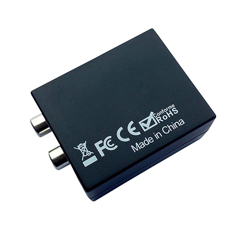 Digital Optical Optic to Analog RCA LR Stereo Audio Converter Adapter Changes Digital Coaxial or Optical SPDIF into Stereo 35mm Jack LR RCA Audio Outputs Includes AC Power Cable